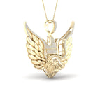 10K Yellow Gold Round Diamond P1p2 Lion Face Charm Pendant 1/2 Cttw - Splendid Jewellery