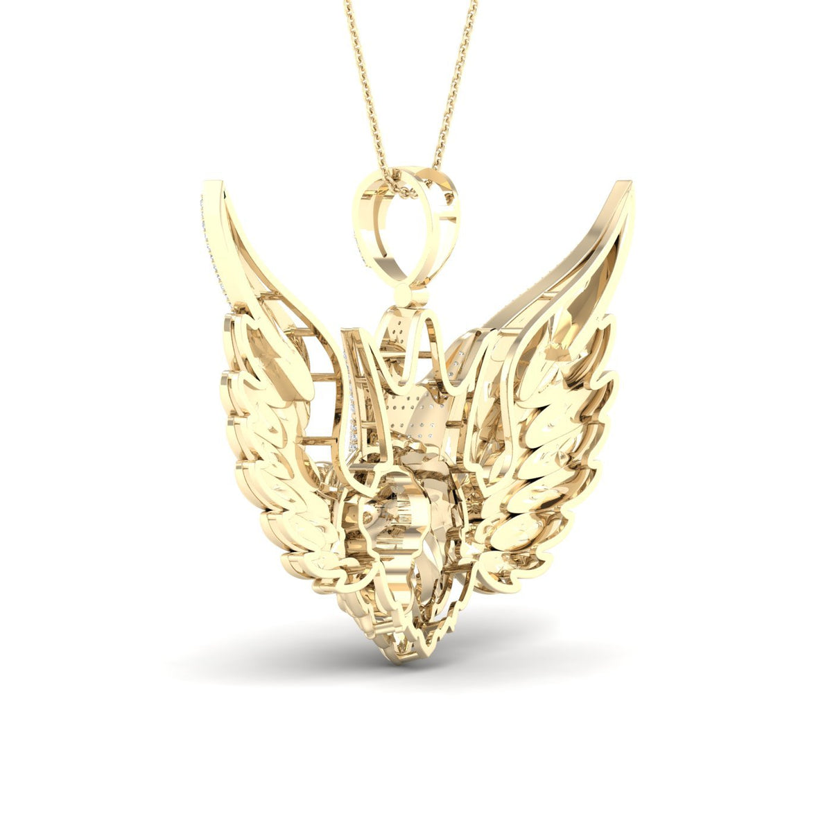 10K Yellow Gold Round Diamond P1p2 Lion Face Charm Pendant 1/2 Cttw - Splendid Jewellery