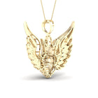 10K Yellow Gold Round Diamond P1p2 Lion Face Charm Pendant 1/2 Cttw - Splendid Jewellery