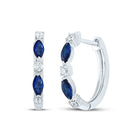 Marquise Blue Sapphire Earrings in 14K White Gold - Splendid Jewellery