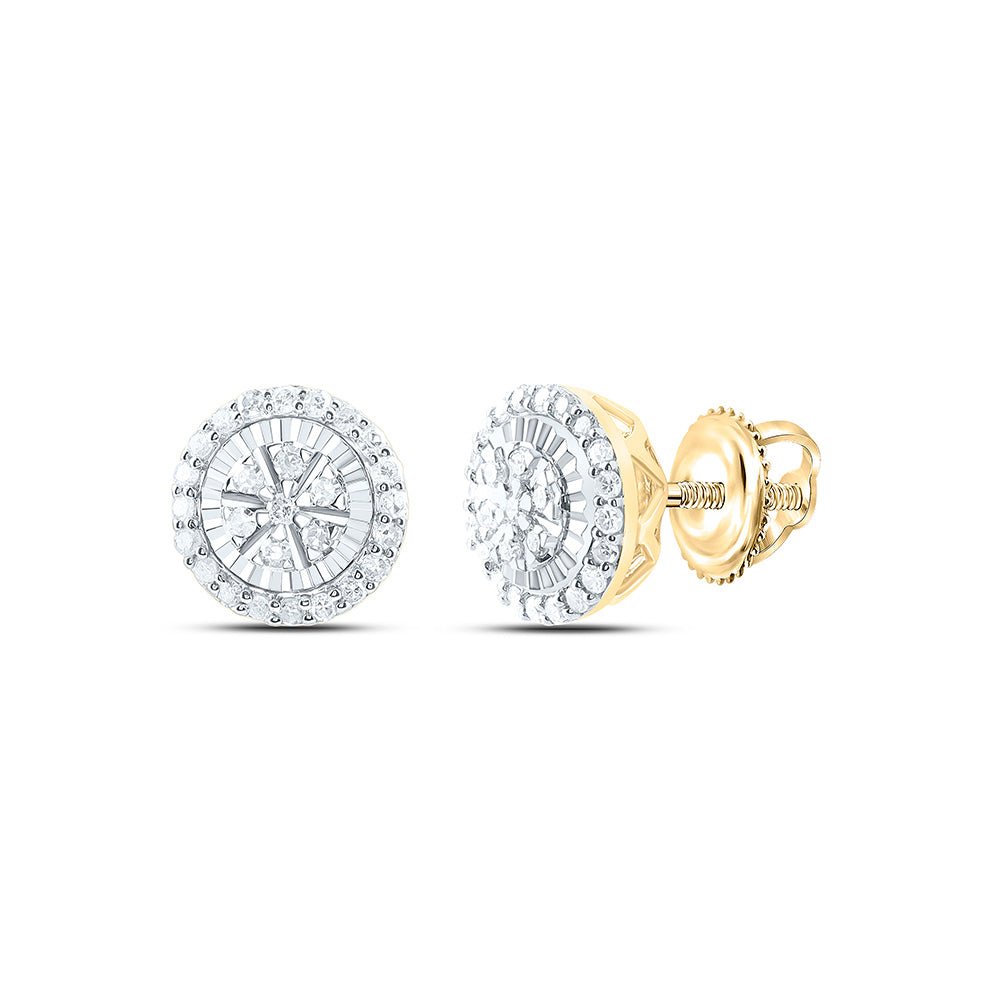 14K Yellow Gold Gift - Ready Diamond Earrings for Everyday Wear - Splendid Jewellery