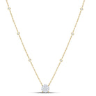 14K Yellow Gold Round Diamond Womens Fashion Cluster Necklace 5/8 Cttw - Splendid Jewellery