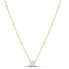 14K Yellow Gold Round Diamond Womens Fashion Cluster Necklace 5/8 Cttw - Splendid Jewellery
