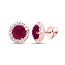 Load image into Gallery viewer, Ruby Earrings in 14K Rose Gold Gift Edition - Splendid Jewellery