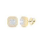 Diamond Cluster Earrings in 14K Yellow Gold - Splendid Jewellery