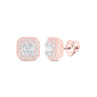 14K Rose Gold Modern Diamond Earrings - Splendid Jewellery