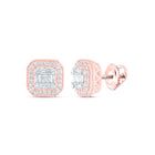 14K Rose Gold Modern Diamond Earrings - Splendid Jewellery