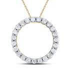 14K Yellow Gold Round Diamond Fashion Pendant 1/4 Cttw - Splendid Jewellery