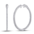 Round Diamond Earrings in 14K White Gold with Elegant Styling - Splendid Jewellery