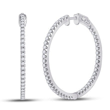 Load image into Gallery viewer, Round Diamond Earrings in 14K White Gold with Elegant Styling - Splendid Jewellery