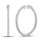 Round Diamond Earrings in 14K White Gold with Elegant Styling - Splendid Jewellery