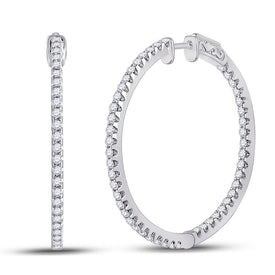 Round Diamond Earrings in 14K White Gold with Elegant Styling - Splendid Jewellery