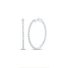 14K White Gold Luxury Diamond Hoop Earrings with Natural Sparkle - Splendid Jewellery