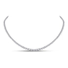 14K White Gold Round Diamond Womens Graduated Tennis Necklace 2 Cttw - Splendid Jewellery
