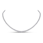 14K White Gold Round Diamond Womens Graduated Tennis Necklace 2 Cttw - Splendid Jewellery