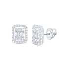 14K White Gold Elegant Earrings with Diamond - Splendid Jewellery