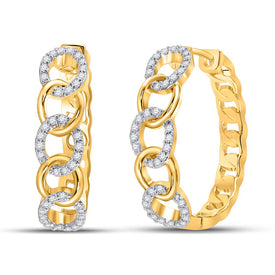 10K Yellow Gold Modern Diamond Earrings for Everyday Wear - Splendid Jewellery