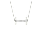 10K White Gold Round Diamond Ladies Initial "I" Necklace 1/20 Cttw - Splendid Jewellery