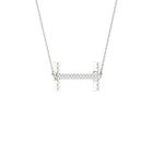 10K White Gold Round Diamond Ladies Initial "I" Necklace 1/20 Cttw - Splendid Jewellery