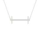 10K White Gold Round Diamond Ladies Initial "I" Necklace 1/20 Cttw - Splendid Jewellery