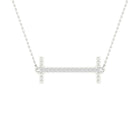 10K White Gold Round Diamond Ladies Initial "I" Necklace 1/20 Cttw - Splendid Jewellery