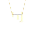 10K Yellow Gold Round Diamond Ladies Initial "F" Necklace 1/20 Cttw - Splendid Jewellery