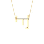 10K Yellow Gold Round Diamond Ladies Initial "F" Necklace 1/20 Cttw - Splendid Jewellery