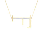 10K Yellow Gold Round Diamond Ladies Initial "F" Necklace 1/20 Cttw - Splendid Jewellery
