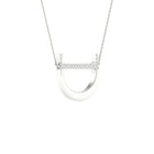 10K White Gold Round Diamond Ladies Initial "D" Necklace 1/20 Cttw - Splendid Jewellery