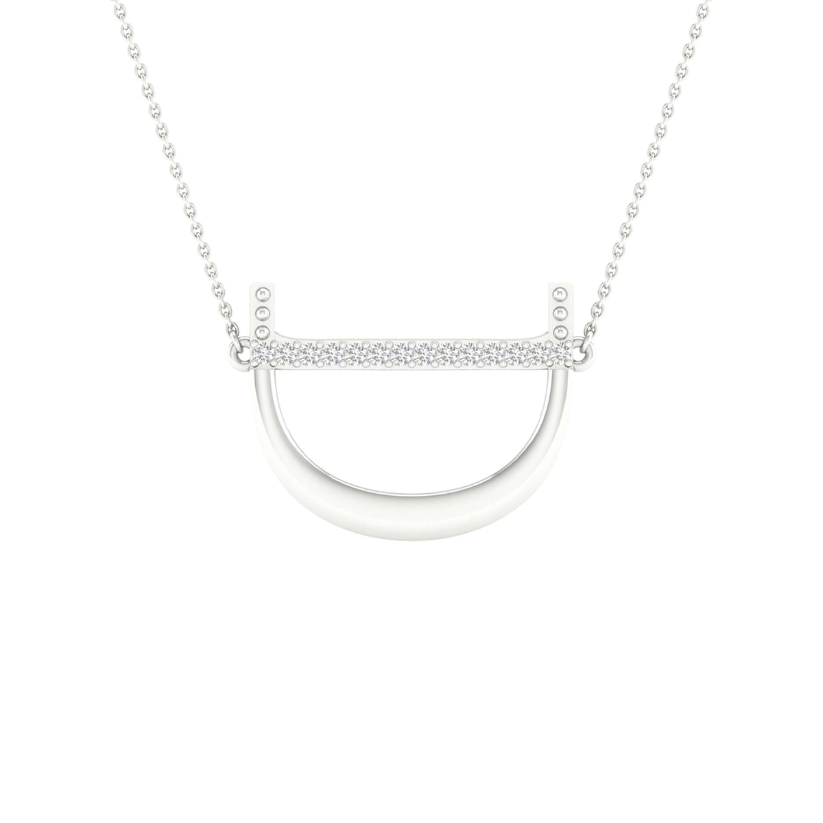 10K White Gold Round Diamond Ladies Initial "D" Necklace 1/20 Cttw - Splendid Jewellery