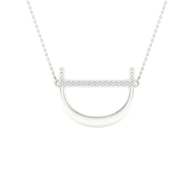 10K White Gold Round Diamond Ladies Initial "D" Necklace 1/20 Cttw - Splendid Jewellery