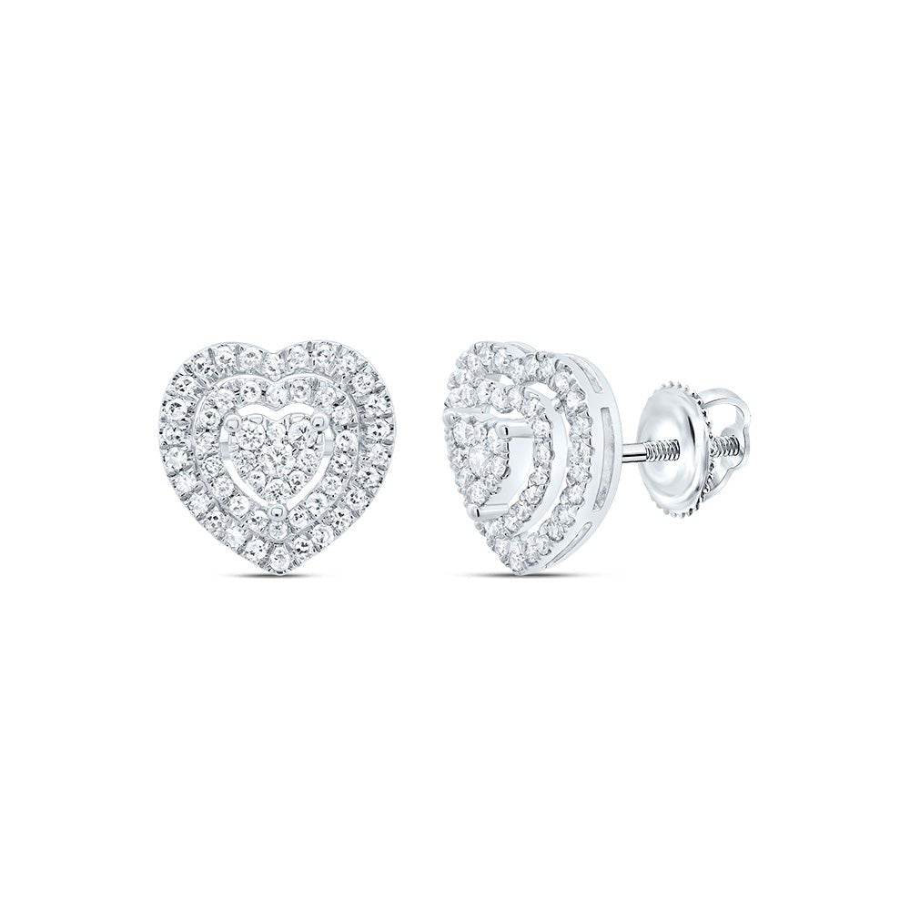 10K White Gold Diamond Earrings for Everyday Wear Gift Edition - Splendid Jewellery