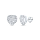 10K White Gold Diamond Earrings for Everyday Wear Gift Edition - Splendid Jewellery