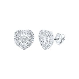 10K White Gold Diamond Earrings for Everyday Wear Gift Edition - Splendid Jewellery