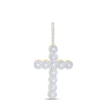 Load image into Gallery viewer, 10K Yellow Gold Round Diamond Cross Charm Pendant 1 1/2 Cttw - Splendid Jewellery