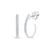Load image into Gallery viewer, 10K White Gold Modern Diamond Earrings with Elegant Styling - Splendid Jewellery