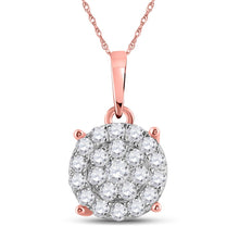 Load image into Gallery viewer, 10K Rose Gold Round Diamond Pendant 1 1/2 Cttw - Splendid Jewellery