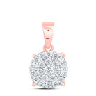 10K Rose Gold Round Diamond Pendant 2 Cttw - Splendid Jewellery