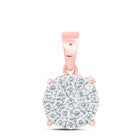 10K Rose Gold Round Diamond Pendant 2 Cttw - Splendid Jewellery