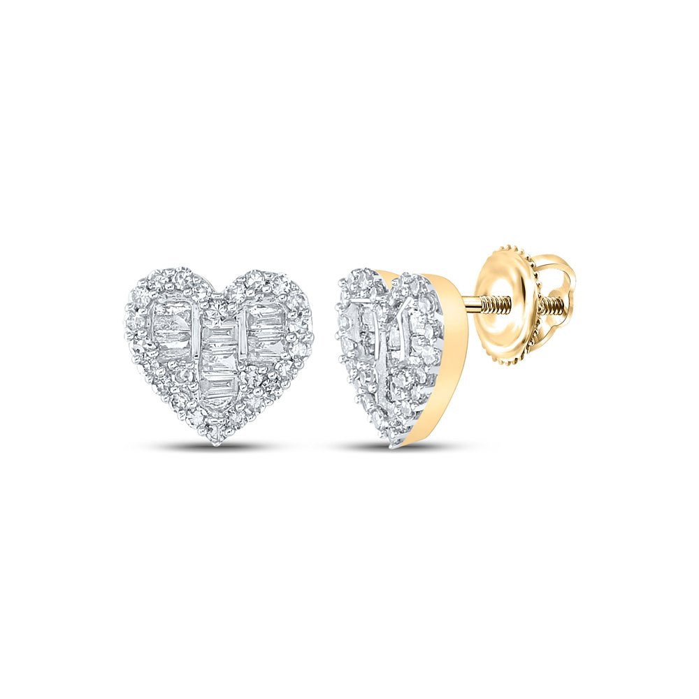 14K Yellow Gold Baguette Diamond Earrings - Splendid Jewellery