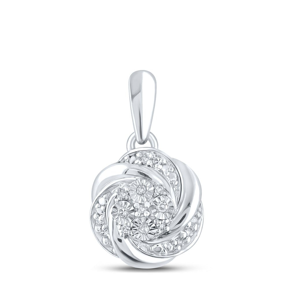 Sterling Silver Round Diamond P2 Gift Pendant 1/20 Cttw - Splendid Jewellery