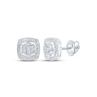 Round Diamond Earrings in Sterling Silver - Splendid Jewellery