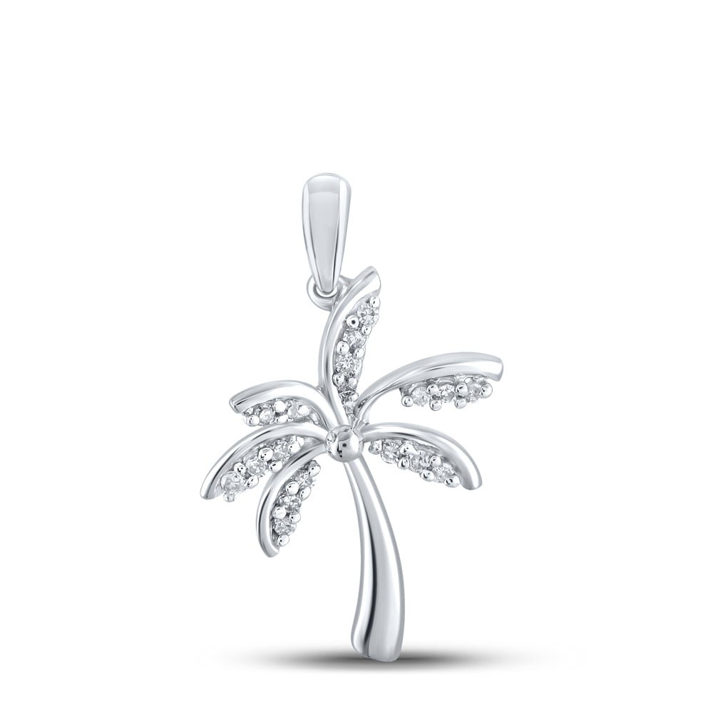 Sterling Silver Round Diamond Pendant 1/12 Cttw - Splendid Jewellery