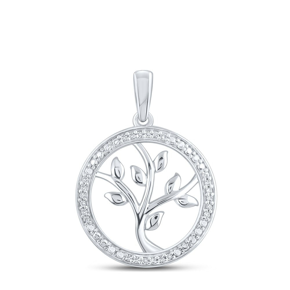Sterling Silver Round Diamond Gift Pendant 1/12 Cttw - Splendid Jewellery
