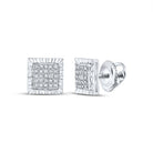 Sterling Silver Modern Diamond Earrings with Natural Sparkle - Splendid Jewellery