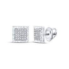 Load image into Gallery viewer, Sterling Silver Modern Diamond Earrings with Natural Sparkle - Splendid Jewellery