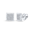 Sterling Silver Modern Diamond Earrings with Natural Sparkle - Splendid Jewellery