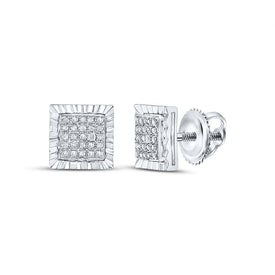 Sterling Silver Modern Diamond Earrings with Natural Sparkle - Splendid Jewellery