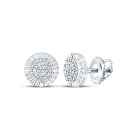 Sterling Silver Modern Diamond Earrings with Fine Detail - Splendid Jewellery