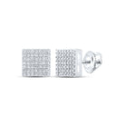 Sterling Silver Gift - Ready Diamond Earrings for Everyday Wear - Splendid Jewellery